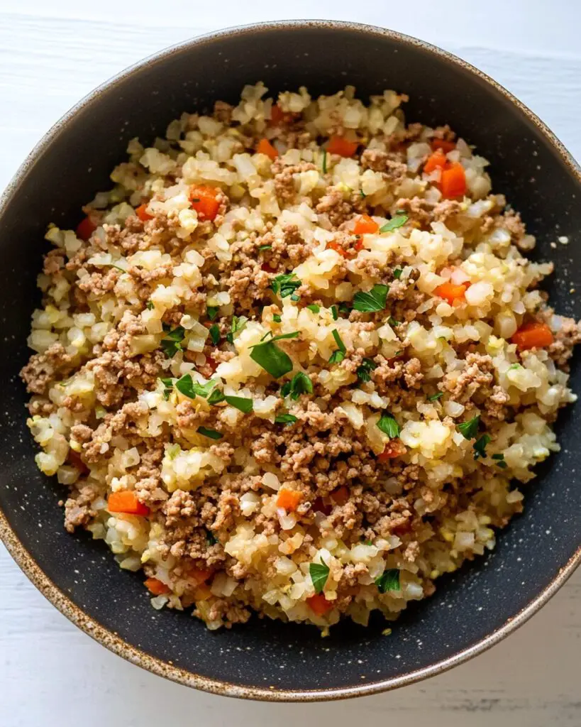 Spicy Cauliflower Rice with Ground Turkey