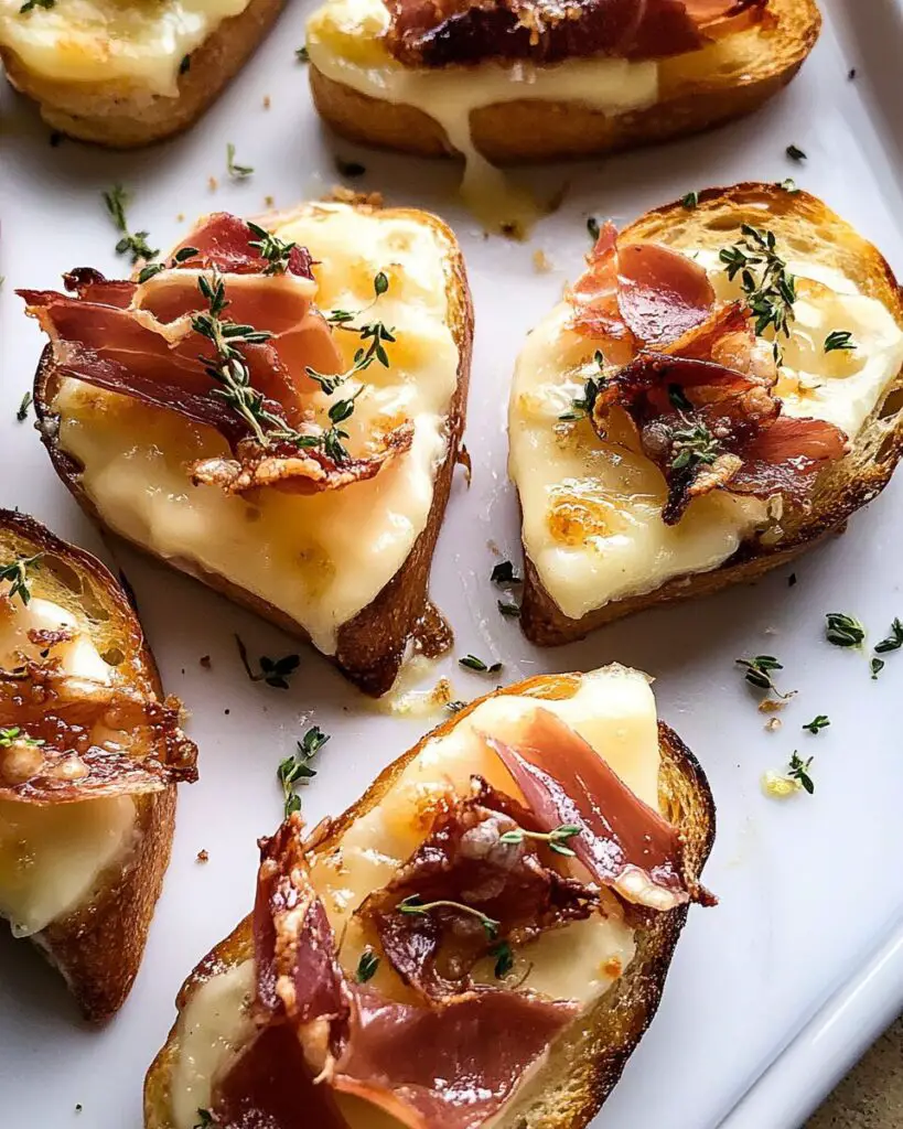 Baked Brie Crostini with Crispy Prosciutto