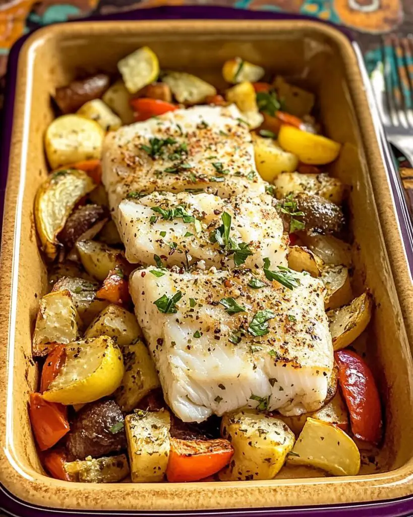 Rustic Mediterranean Baked Cod with Herbed Veggies