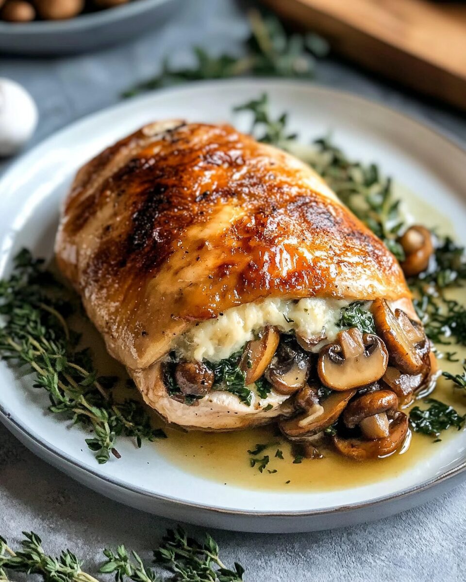 Mushroom Stuffed Chicken Breast