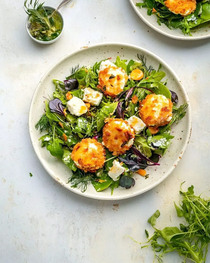 Spring Salad with Crispy Goat Cheese