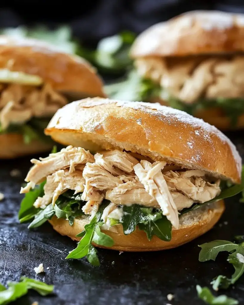 Slow Cooker Chicken Caesar Sandwiches
