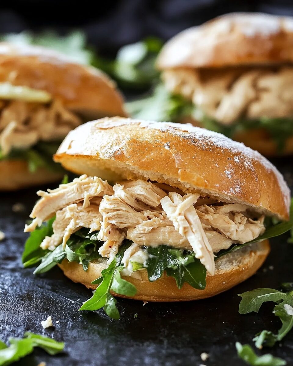 Slow Cooker Chicken Caesar Sandwiches