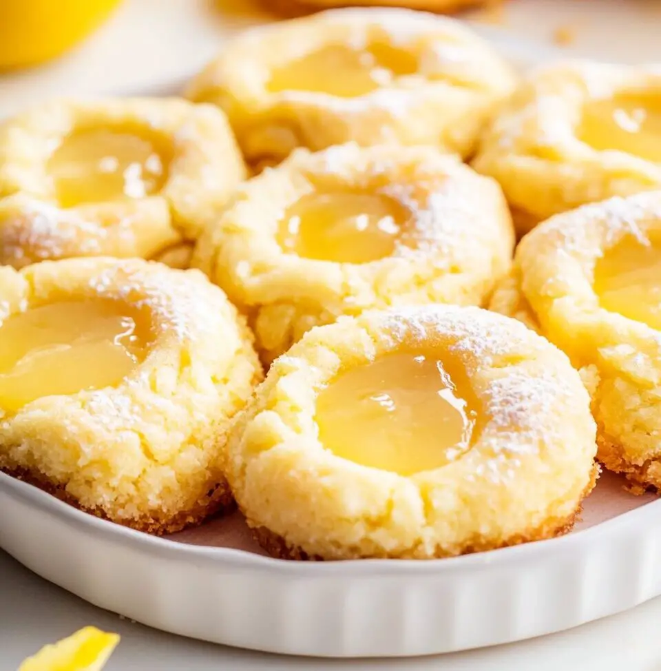 Lemon Curd Thumbprint Cookies