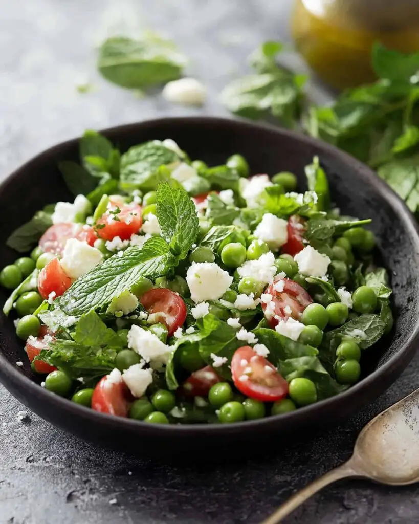 Refreshing Mint & Garden Pea Salad with Crumbled Feta