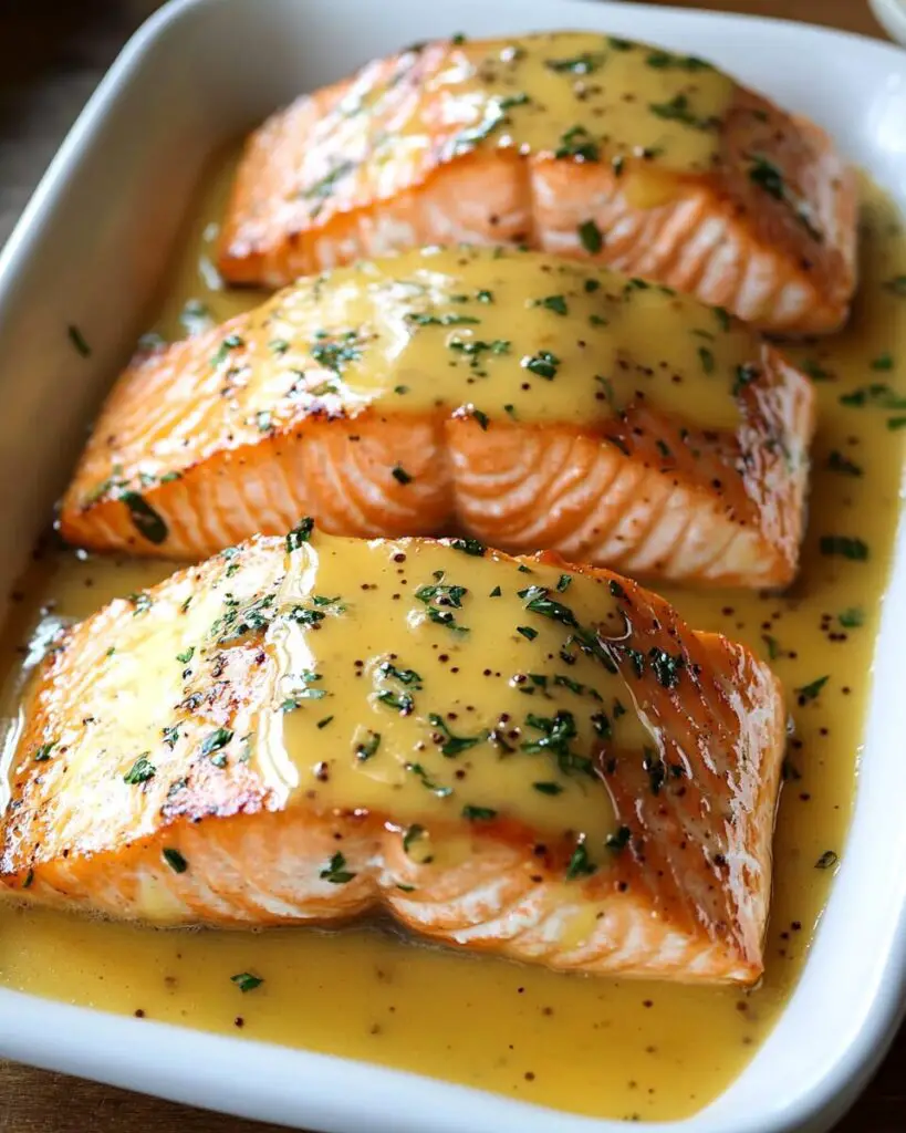 Baked Salmon with Buttery Honey Mustard Sauce