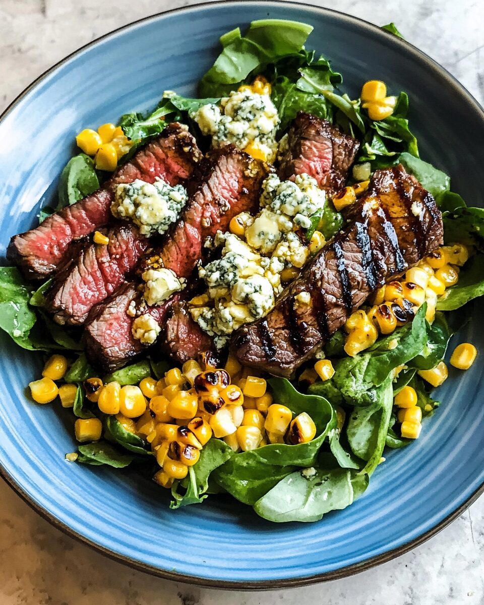 Balsamic Steak & Gorgonzola Salad with Grilled Corn