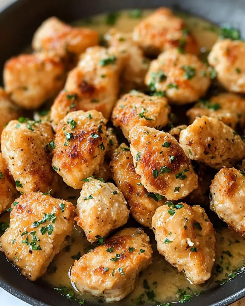 Cheesy Garlic Butter Chicken Bites