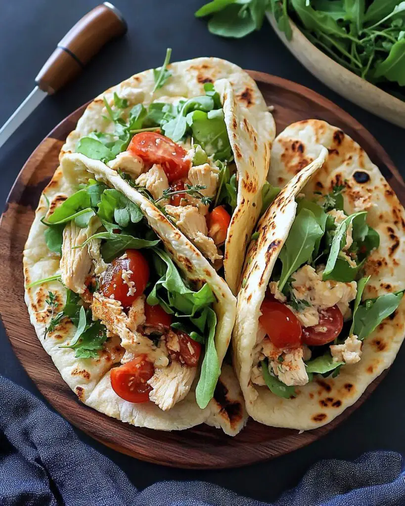 Chicken Hummus Naan Wraps
