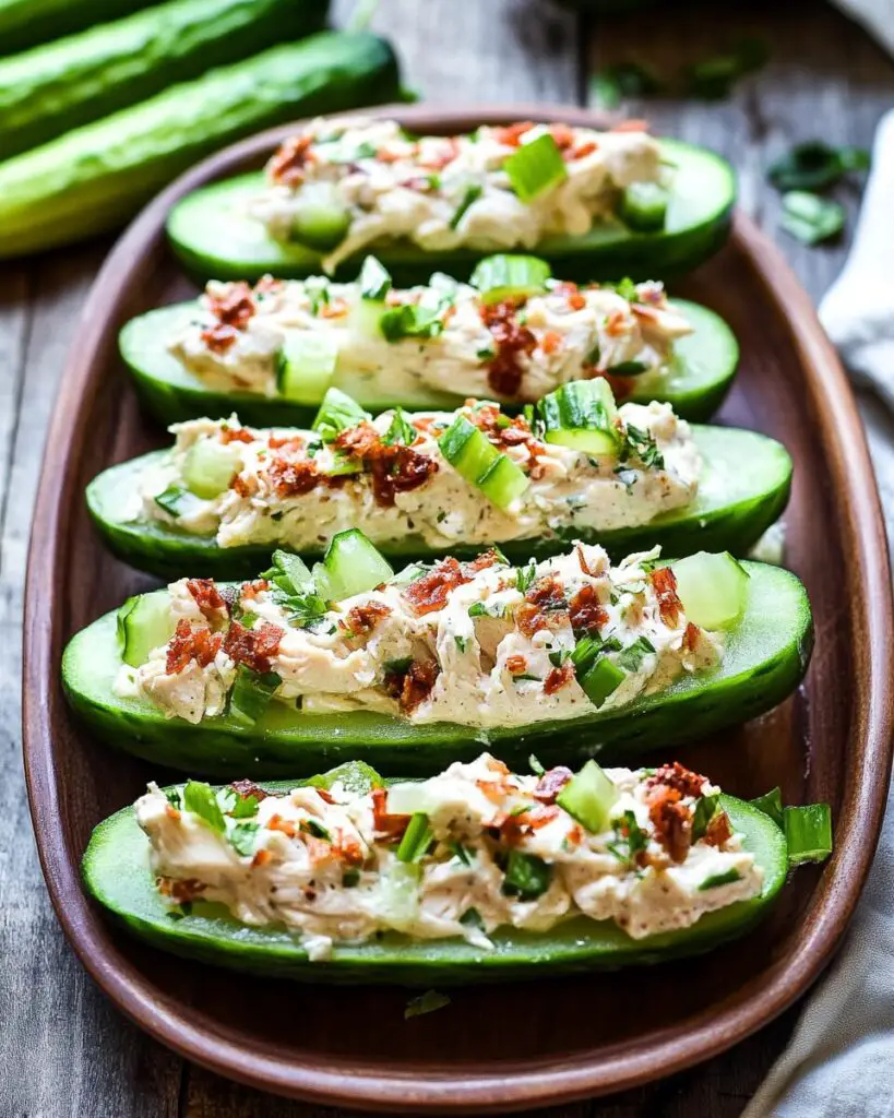Cucumber Boats with Creamy Chicken Salad