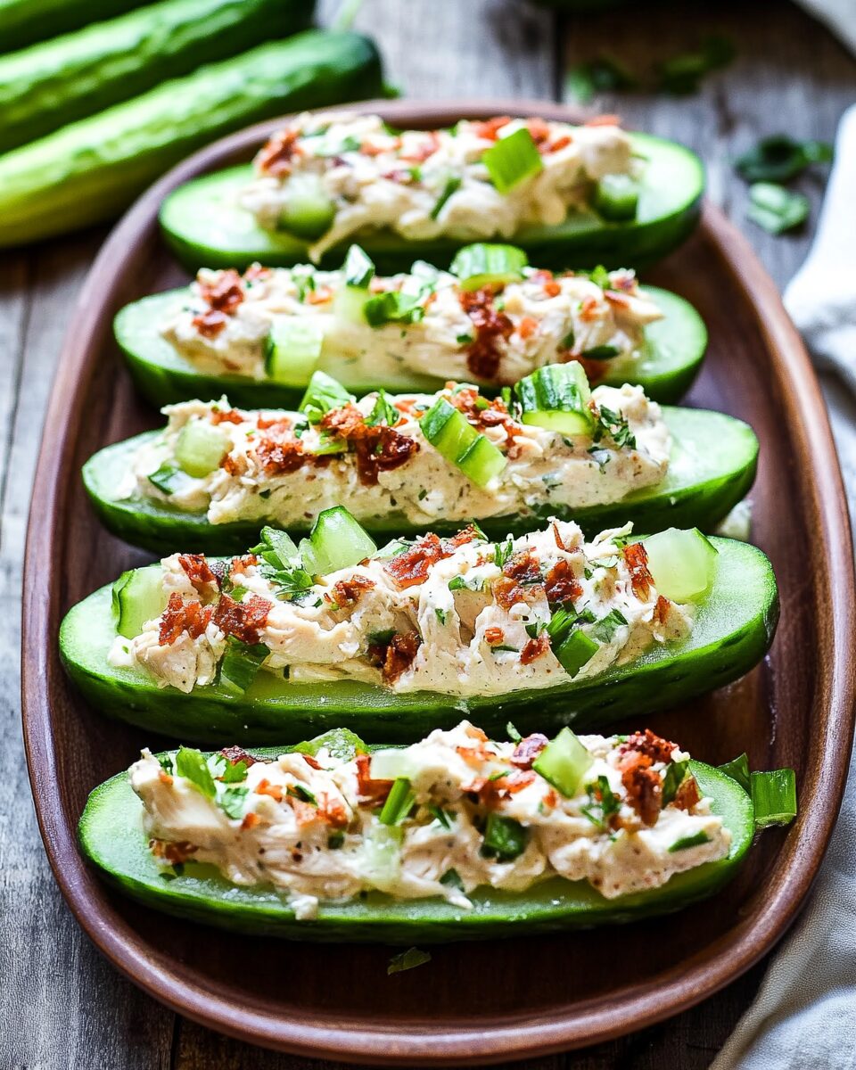 Cucumber Boats with Creamy Chicken Salad