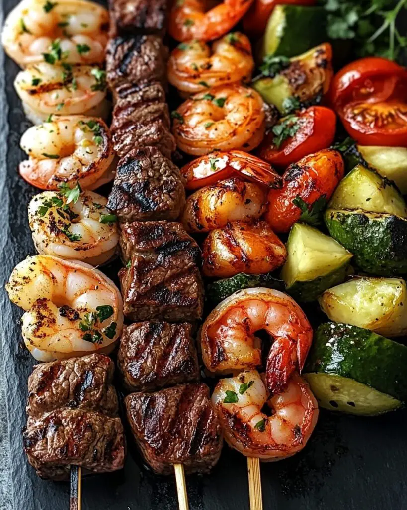 Grilled Steak and Shrimp Kabobs