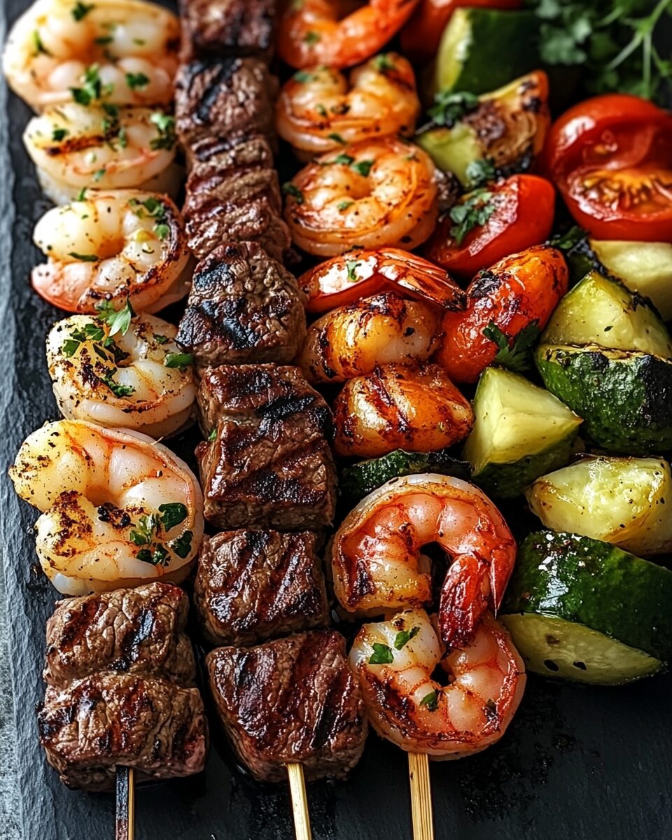 Grilled Steak and Shrimp Kabobs