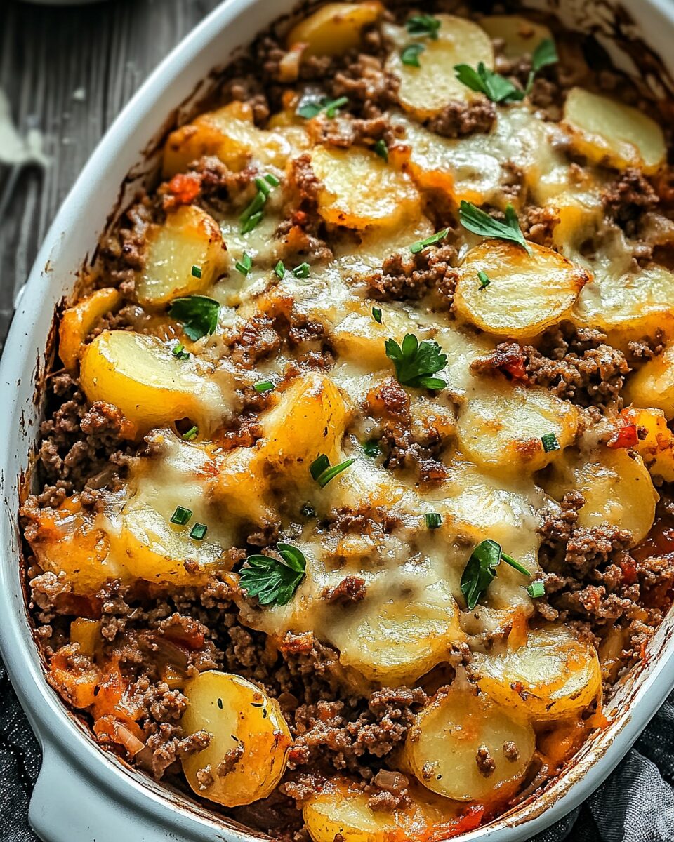 Hobo Casserole with Ground Beef & Potatoes
