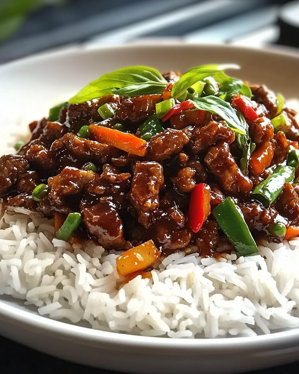 Crispy Chilli Beef with Jasmine Rice