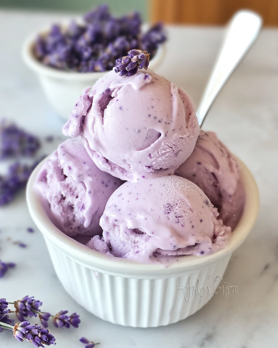 Low-Sugar Lavender Ice Cream