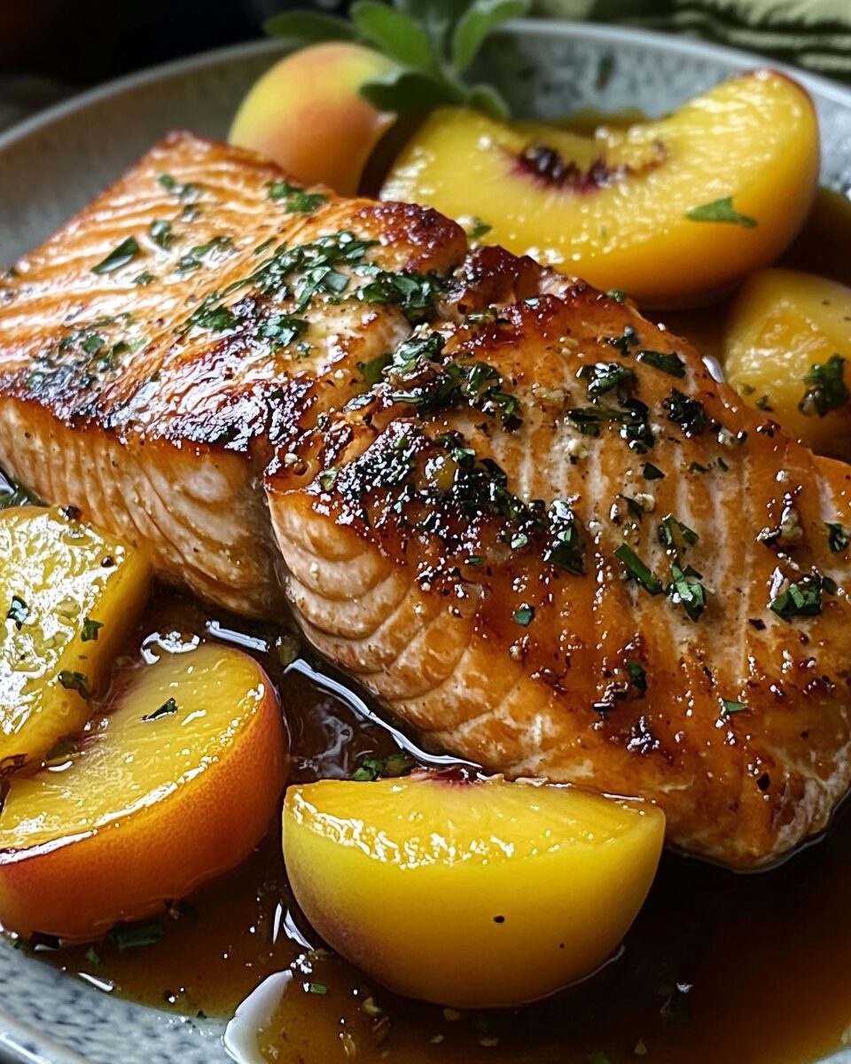 Bourbon Peach Roasted Salmon