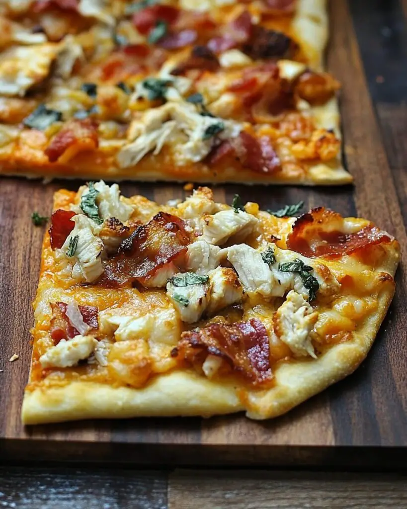 Buffalo Chicken Flatbread with Bacon