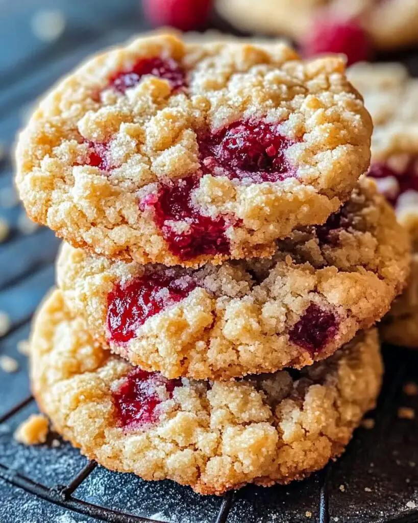 Buttery Raspberry Crumble Cookies