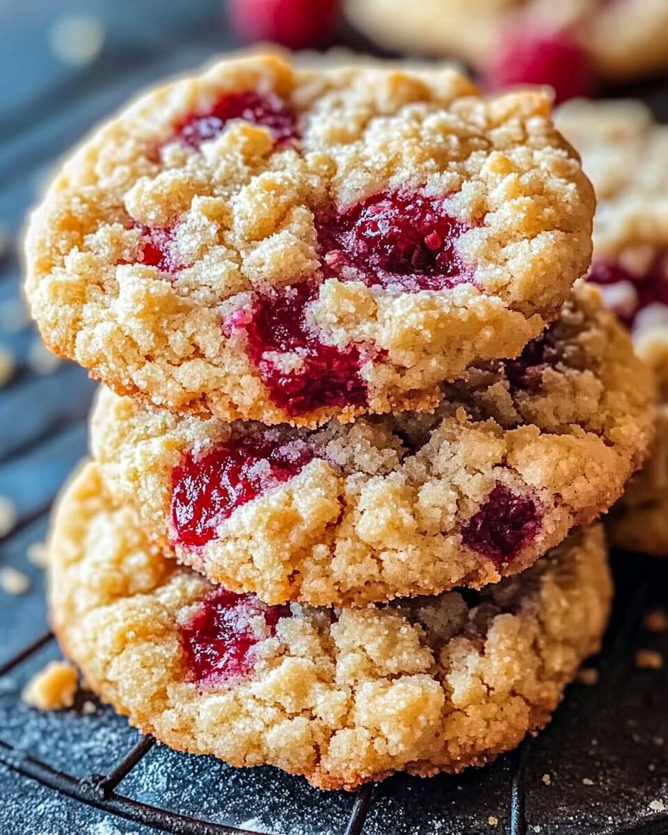 Buttery Raspberry Crumble Cookies