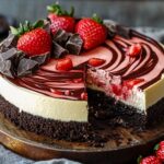 Chocolate Strawberry Swirl Cheesecake