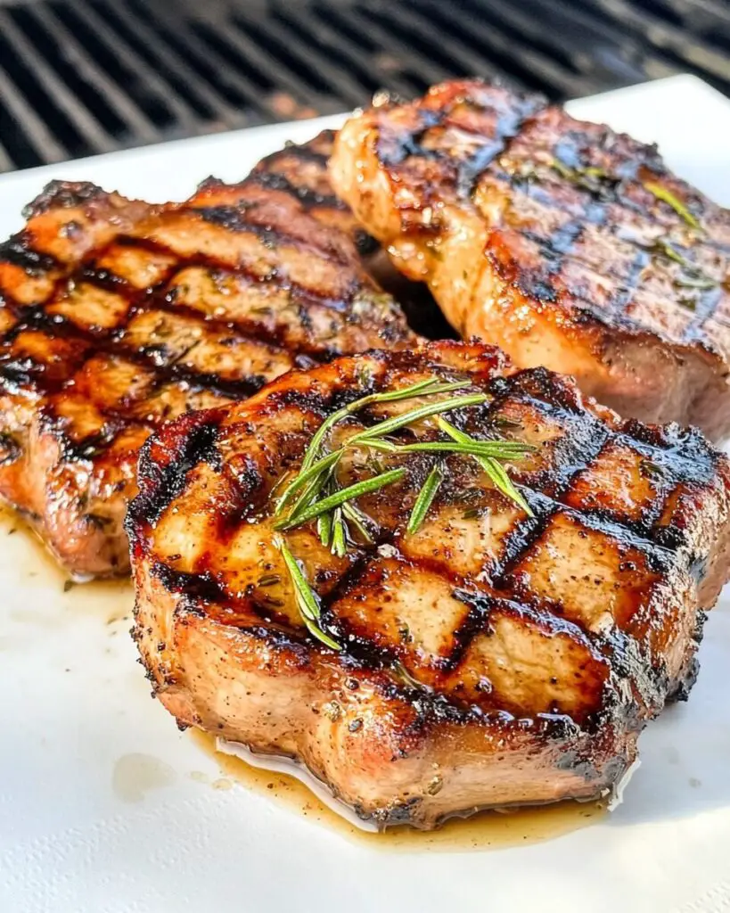 Grilled Pork Chops with Rosemary Dijon Marinade