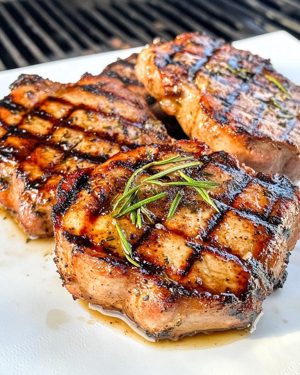 Grilled Pork Chops with Rosemary Dijon Marinade