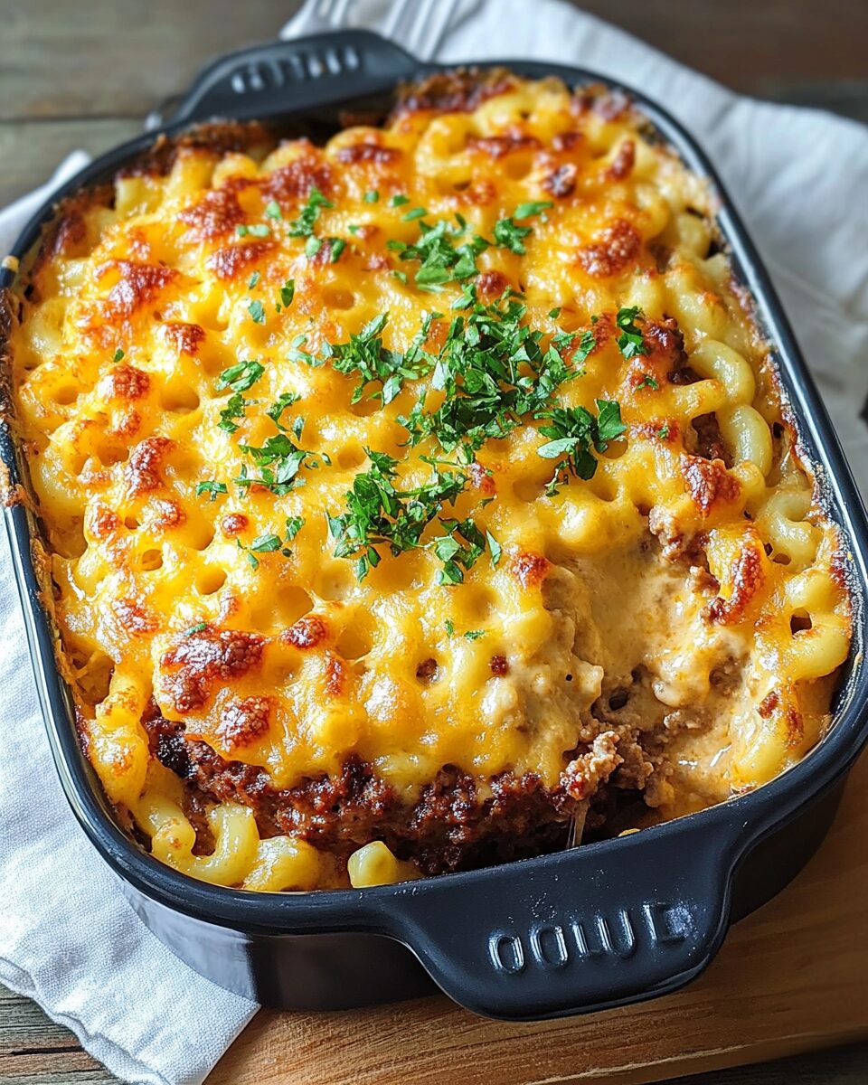 Mac and Cheese Meatloaf Casserole