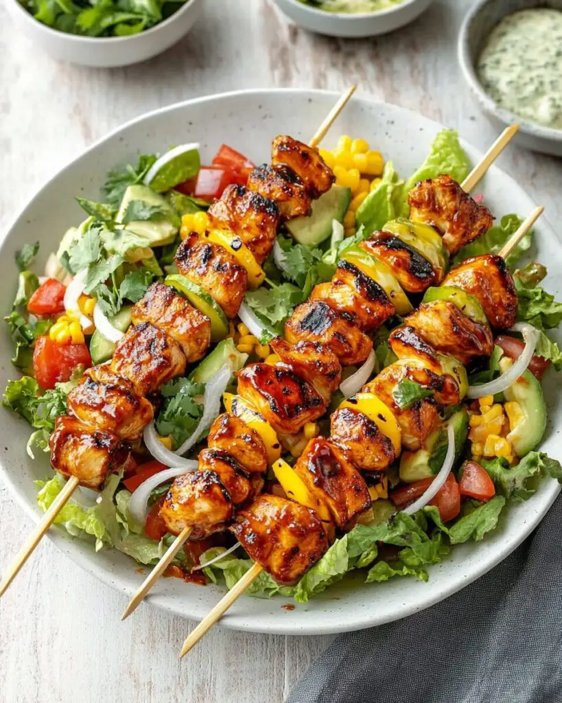 BBQ Chicken Skewer Salad