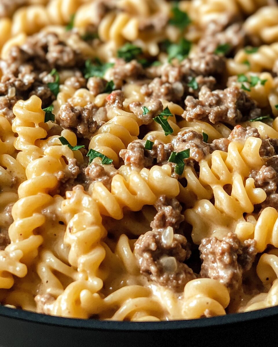 Stovetop Creamy Ground Beef Pasta