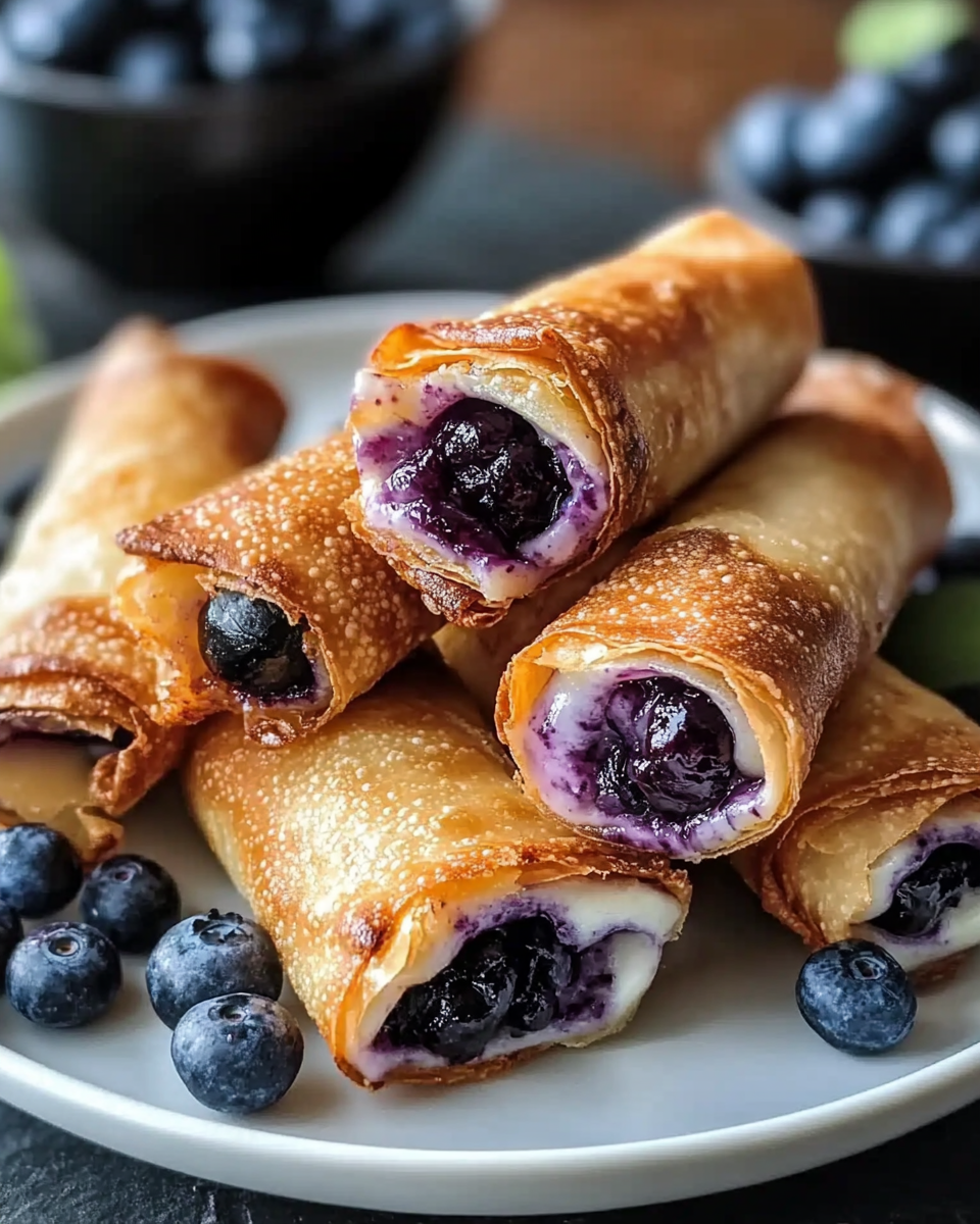 Blueberry Cream Cheese Egg Rolls