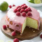 Raspberry Glazed Key Lime Cake