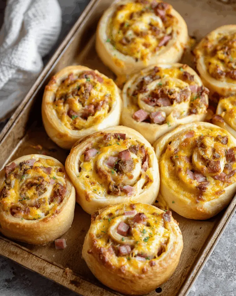 Cheesy Ham Breakfast Rolls