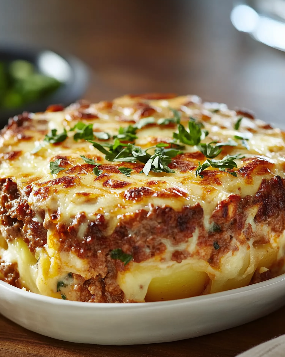 Loaded Potato and Meatloaf Bake