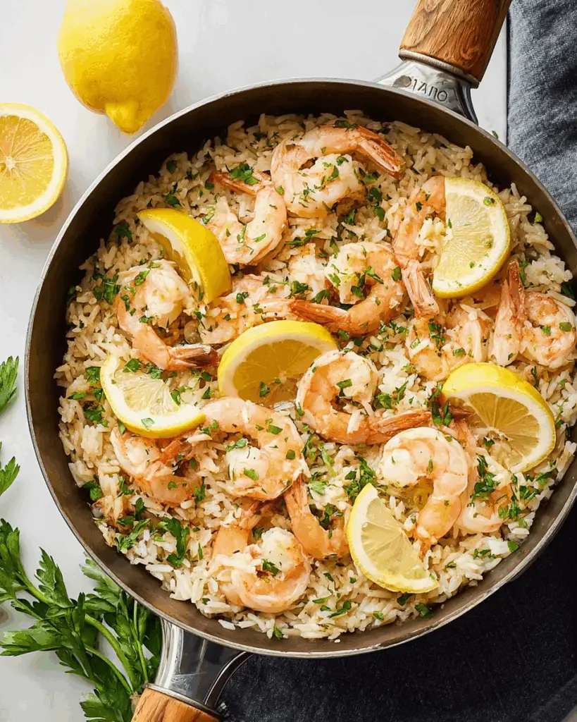One-Pot Lemon Garlic Shrimp and Rice