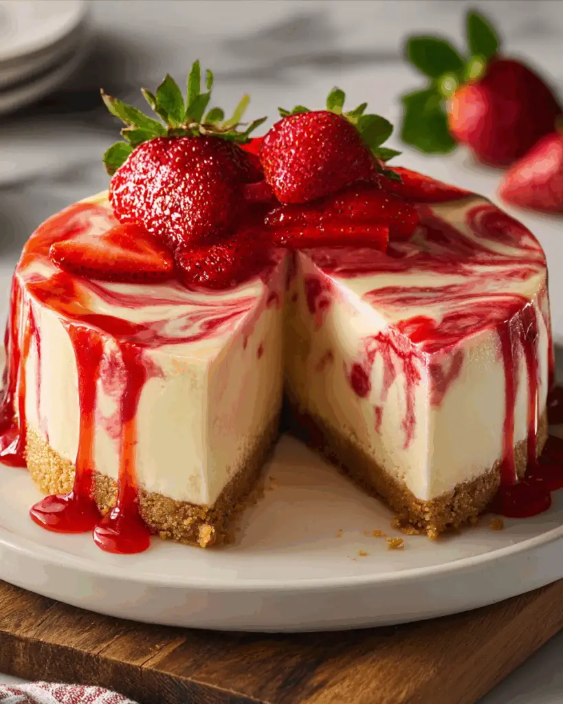 Strawberry Swirl Cheesecake