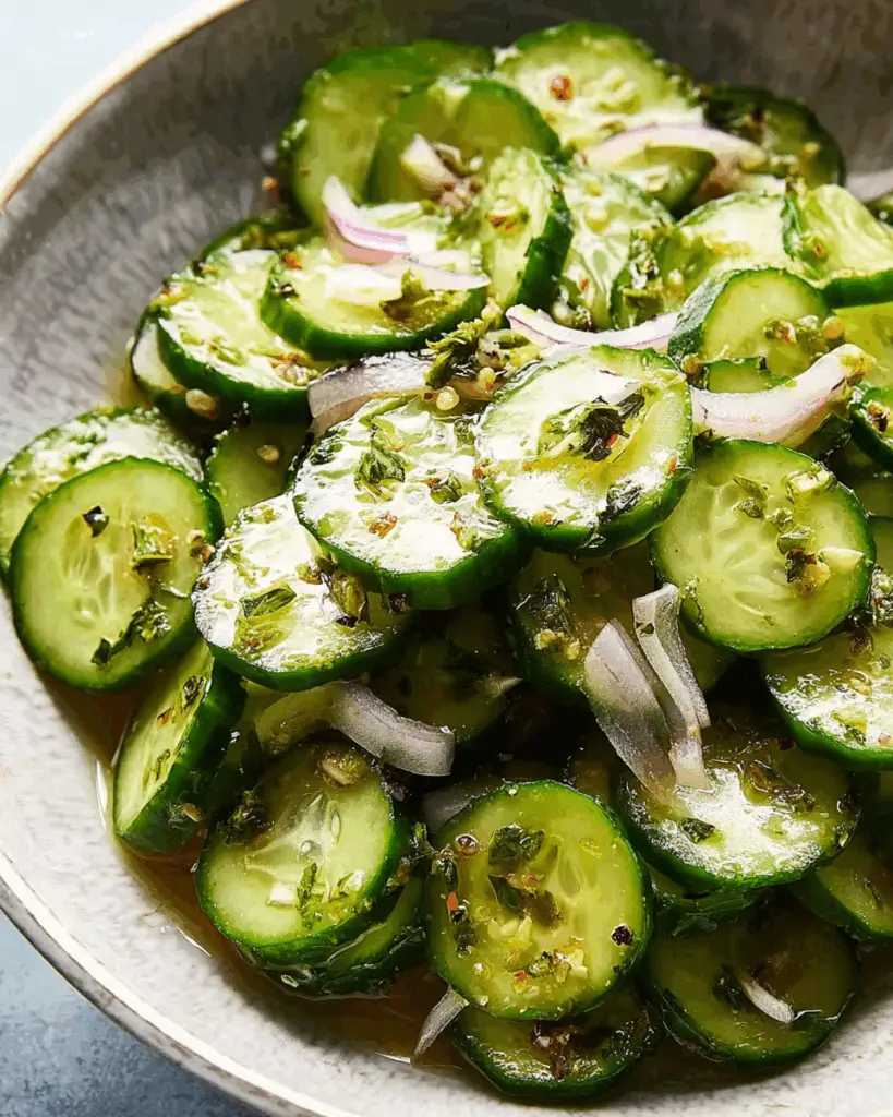 Cucumber Salad with Herb and Garlic Vinaigrette