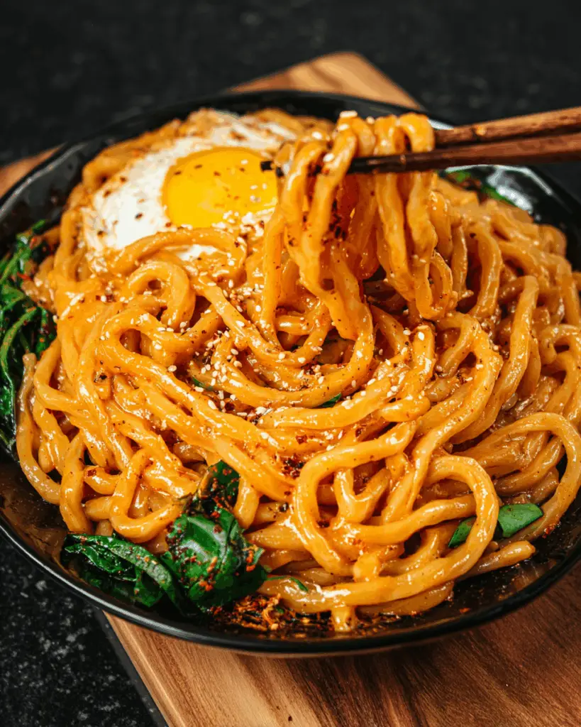 Creamy Gochujang Udon Noodles