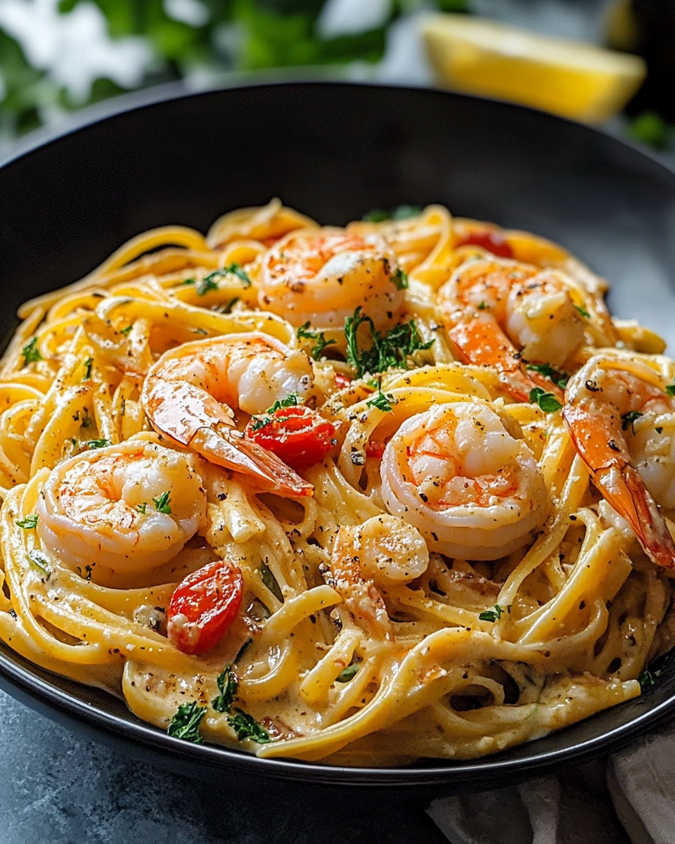 Creamy Jamaican Shrimp Pasta