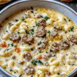 Creamy Parmesan Italian Sausage Ditalini Soup