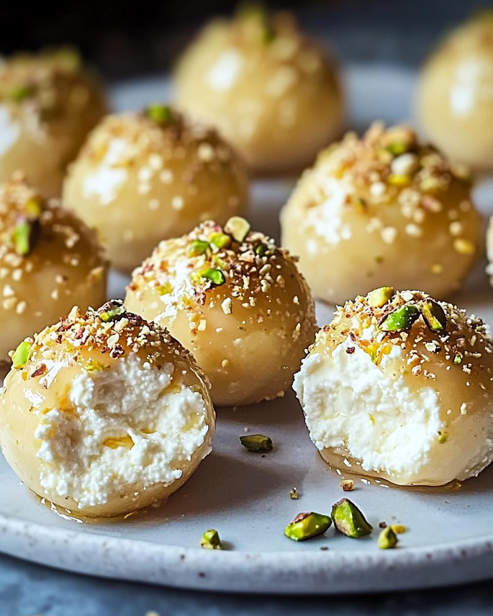 Ricotta Pistachio Honey Bites