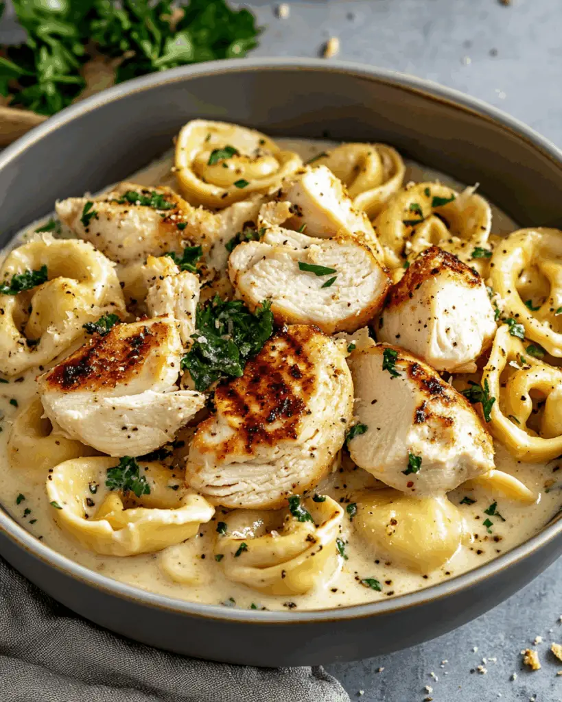 Tortellini Alfredo with Grilled Chicken