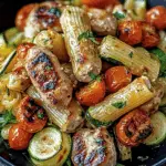 Chicken Sausages with Zucchini, Tomatoes, and Pasta