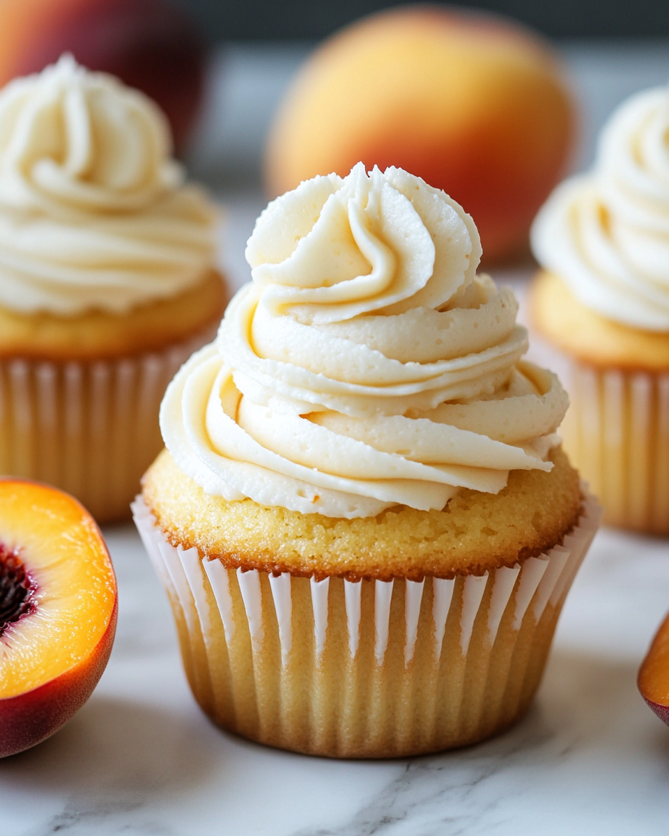 Honey Peach Cream Cheese Cupcakes