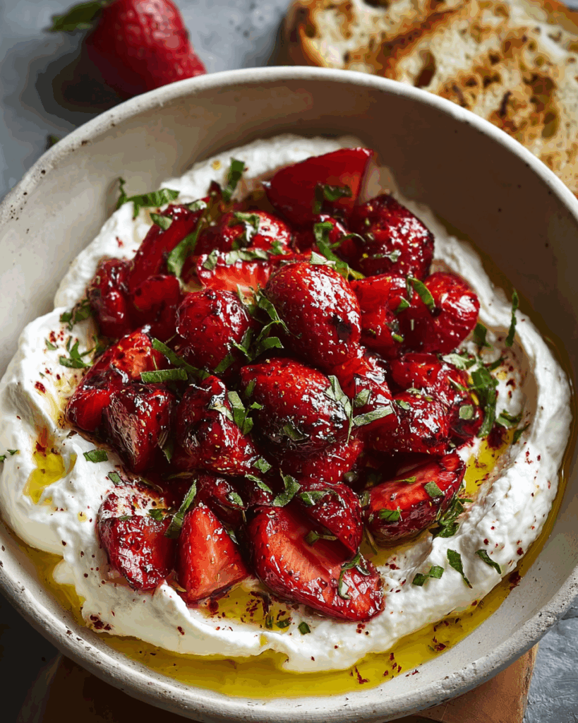 Whipped Feta with Roasted Strawberries