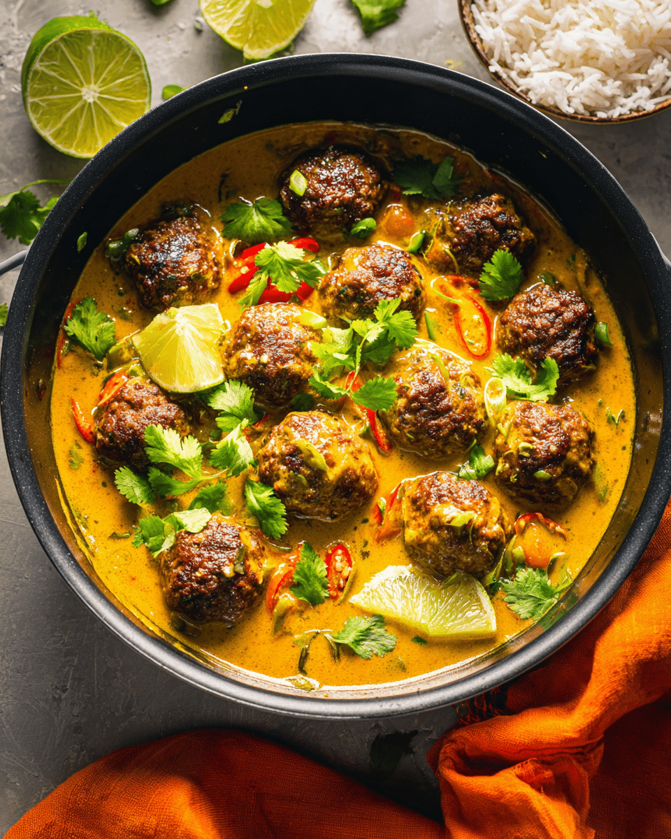 Jerk Meatballs in Coconut Curry Sauce