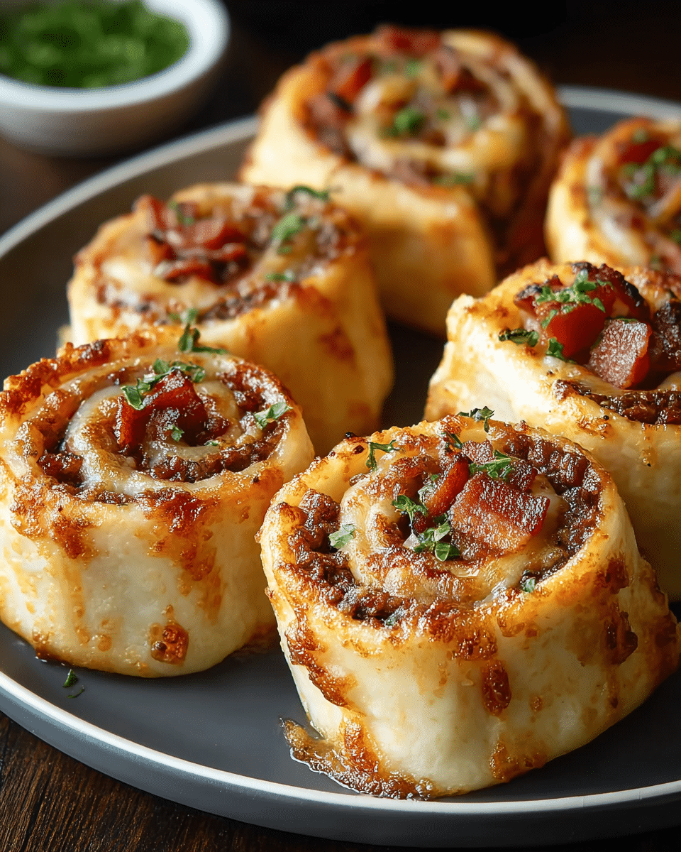 Garlic Butter Bacon Cheeseburger Rollups