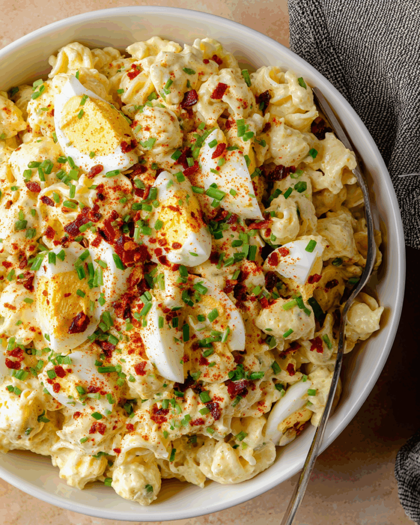 Creamy Deviled Egg Pasta Salad