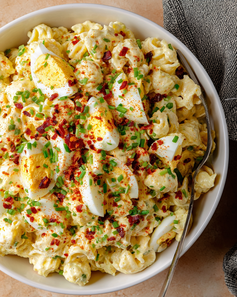 Creamy Deviled Egg Pasta Salad