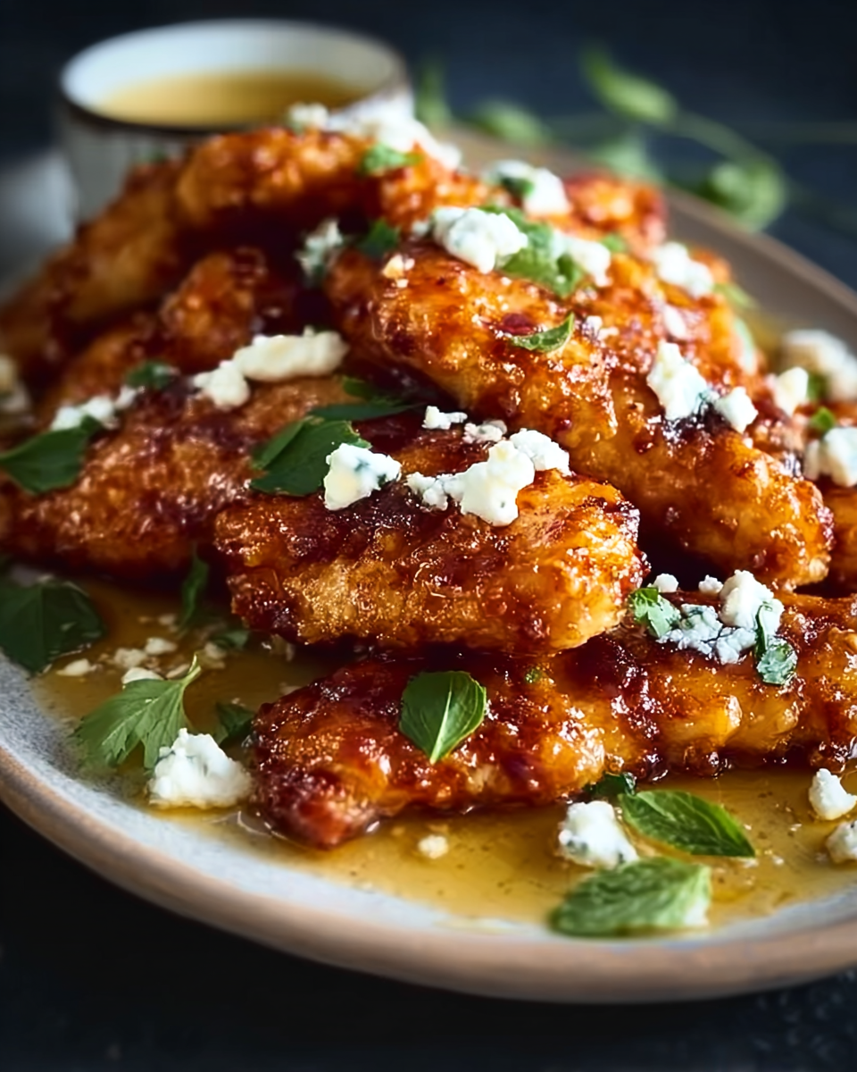 Crispy Hot Honey Feta Chicken